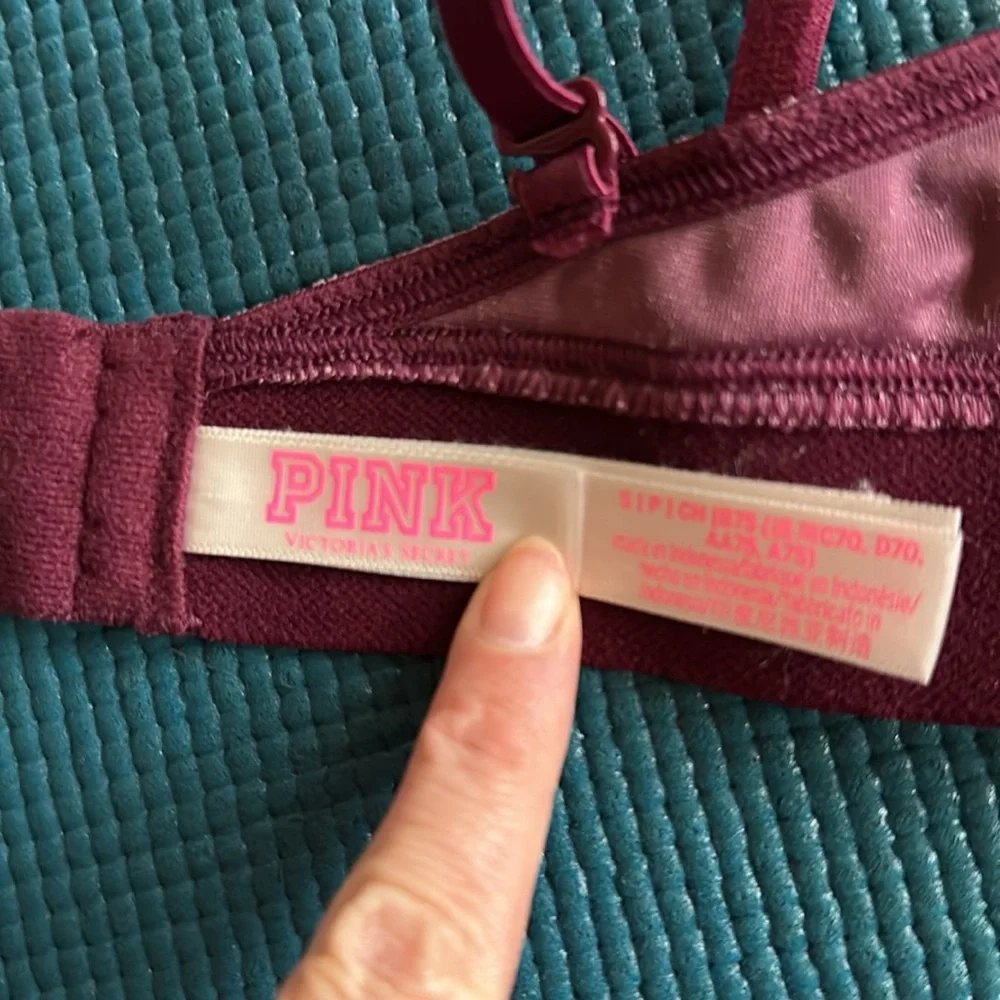 Victoria’s Secret Pink Purple Velvet Triangle Bralette Small